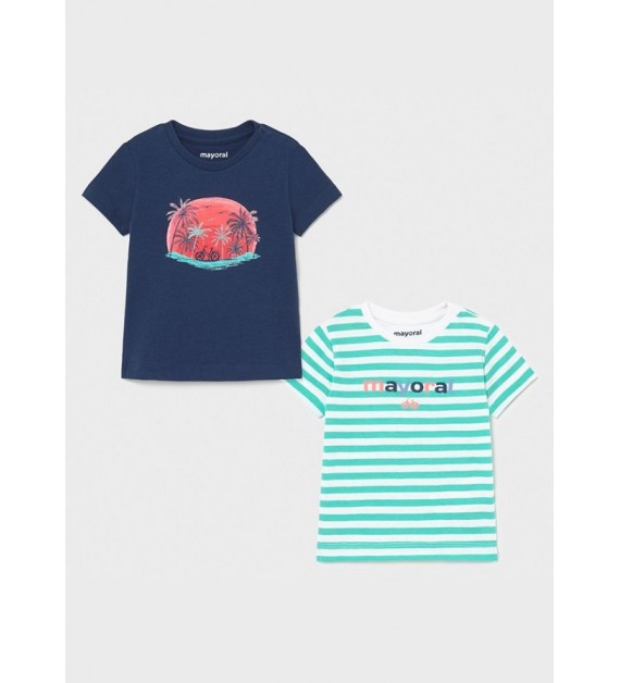 Mayoral Σετ 2 Mπλούζες Kοντομάνικες Baby Aγόρι