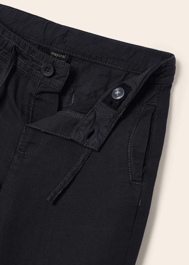 Mayoral Παντελόνι Μακρύ Λινό Λοξότσεπο Ανθρακί Για Αγόρι