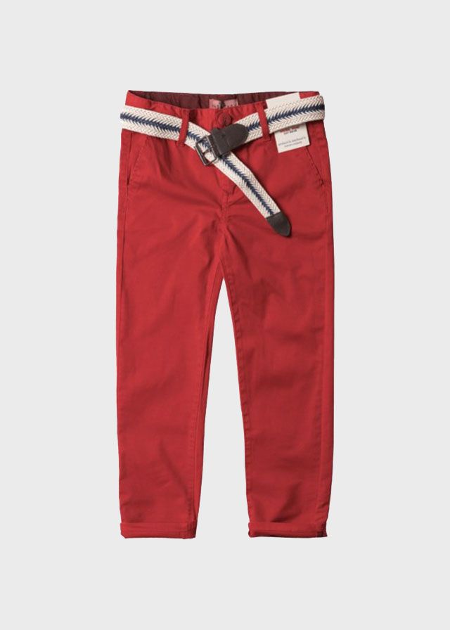 Hashtag Παντελόνι Εποχικό Με Ζώνη Για Αγόρι Κόκκινο 202714