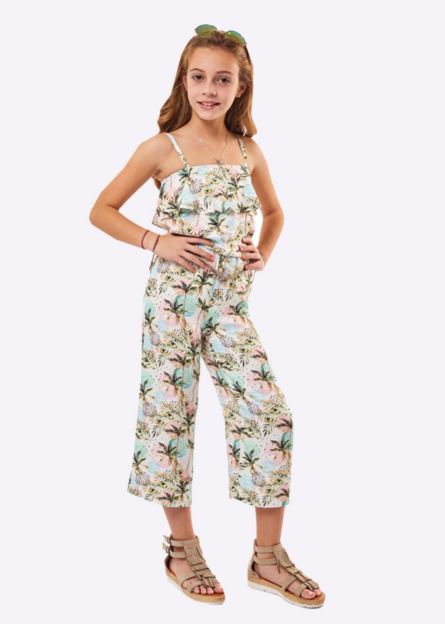 Εβίτα Ολόσωμη Φόρμα Εμπριμέ Με Ζώνη Για Κορίτσι 202062