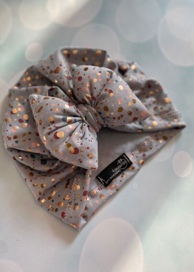 4Daughter Τουρμπάνι Γκρι - Χρυσό