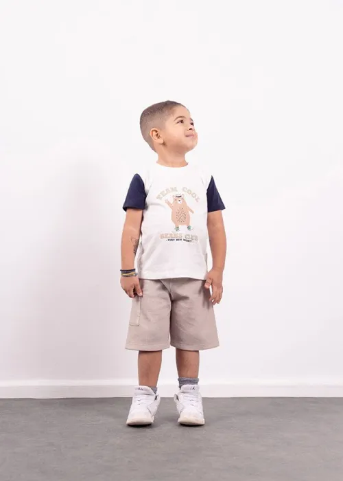 Hashtag Σετ 3 Τεμαχίων Με Καπέλο Για Αγόρι Μπεζ 242629