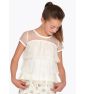 Mayoral Πουκαμίσα Γκοφρέ Εκρού Για Κορίτσι 29-06122-047