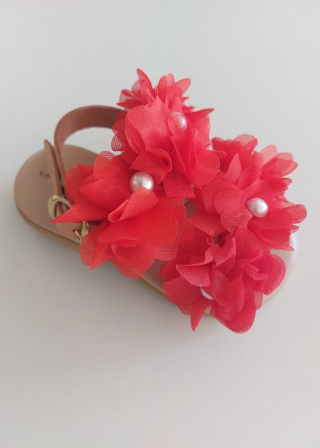 Χειροποίητα Ανατομικά Πέδιλα Κόκκινα 24-05555-090