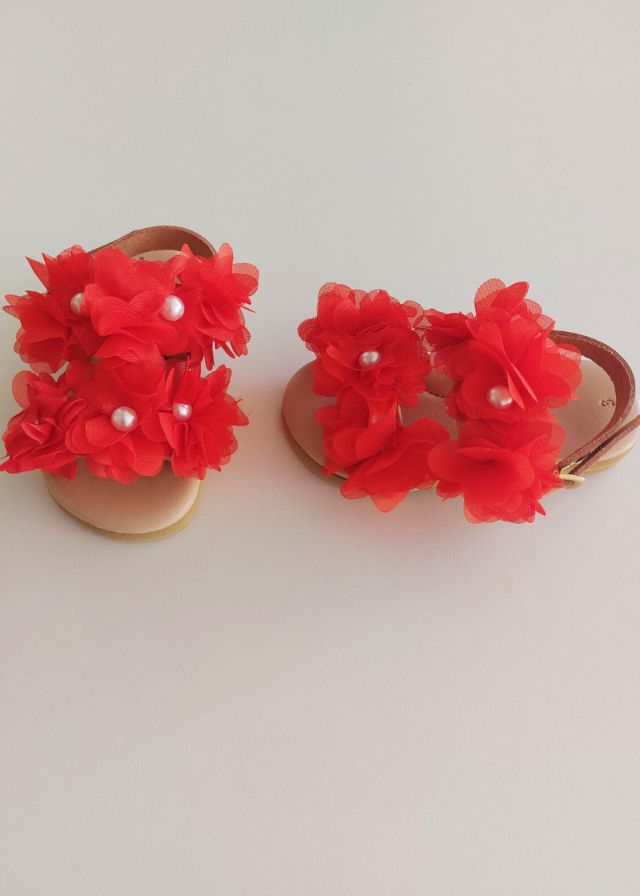 Χειροποίητα Ανατομικά Πέδιλα Κόκκινα 24-05555-090