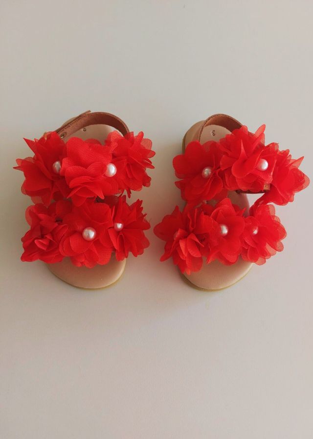 Χειροποίητα Ανατομικά Πέδιλα Κόκκινα 24-05555-090