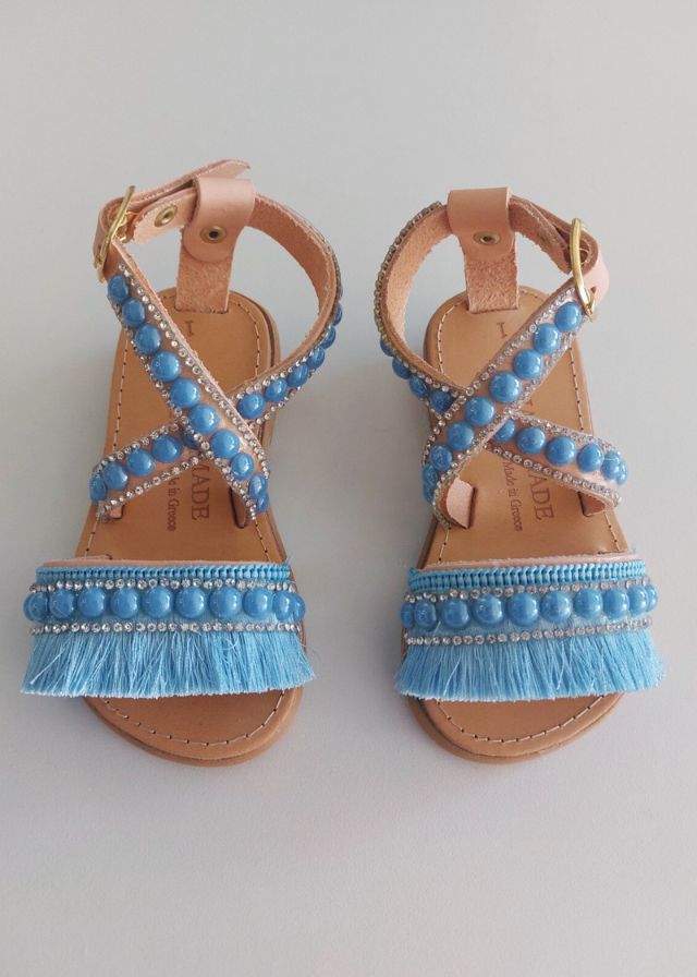 Χειροποίητα Πέδιλα Μπλε 24-05555-092