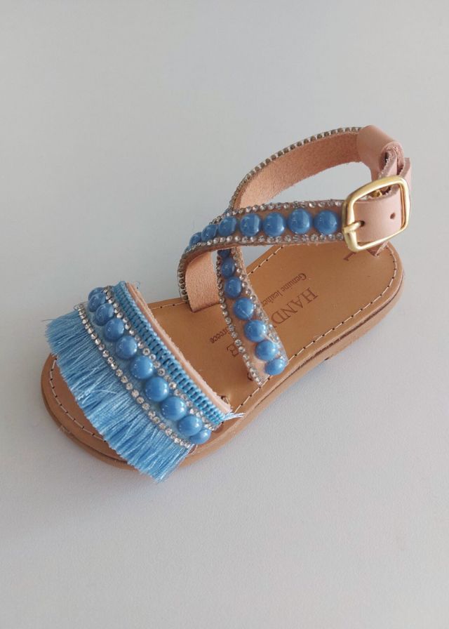 Χειροποίητα Πέδιλα Μπλε 24-05555-092