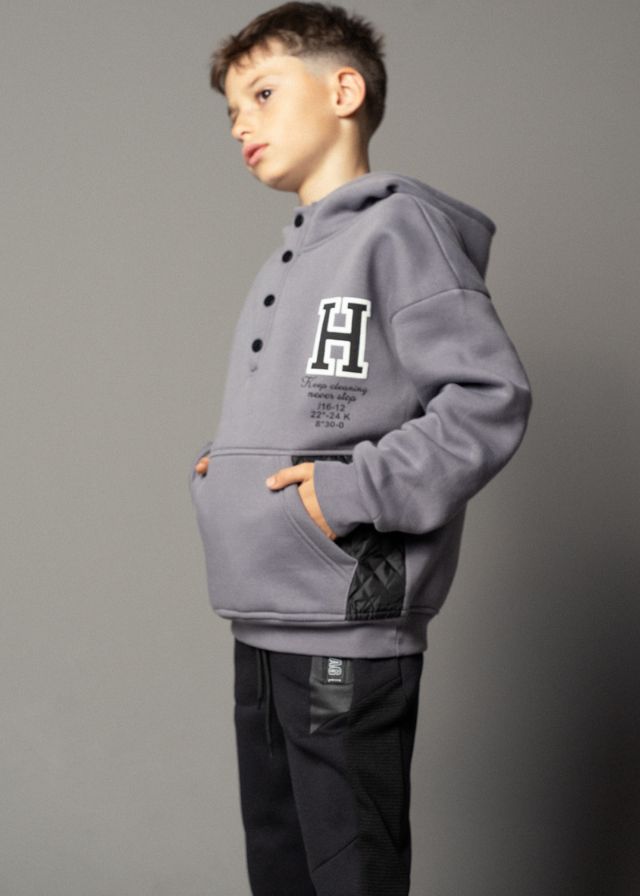 Hashtag Φούτερ Με Κουκούλα Γκρι 243723