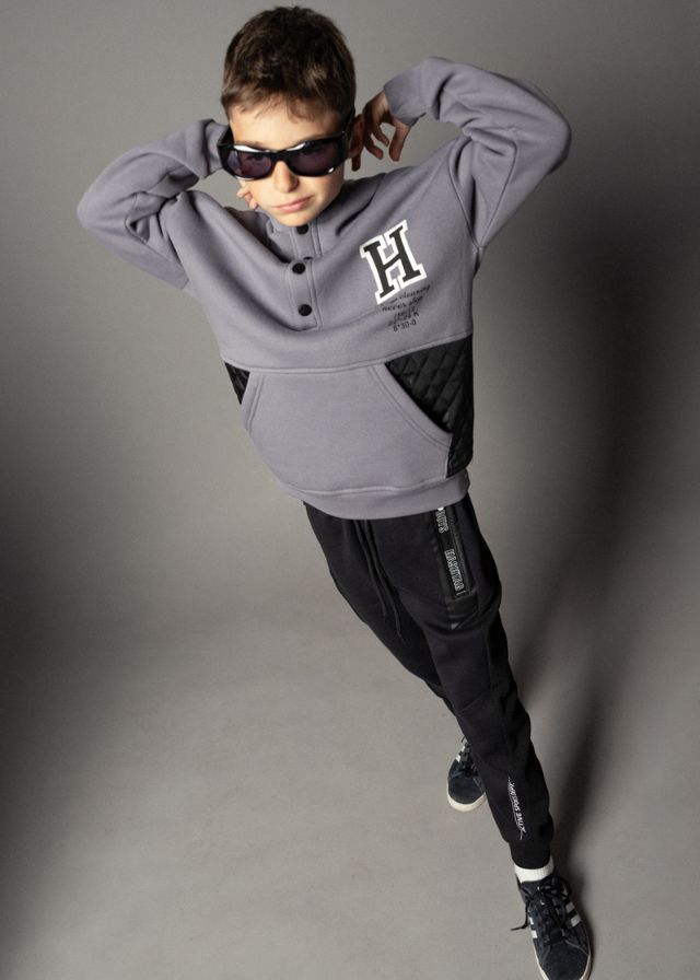 Hashtag Φούτερ Με Κουκούλα Γκρι 243723