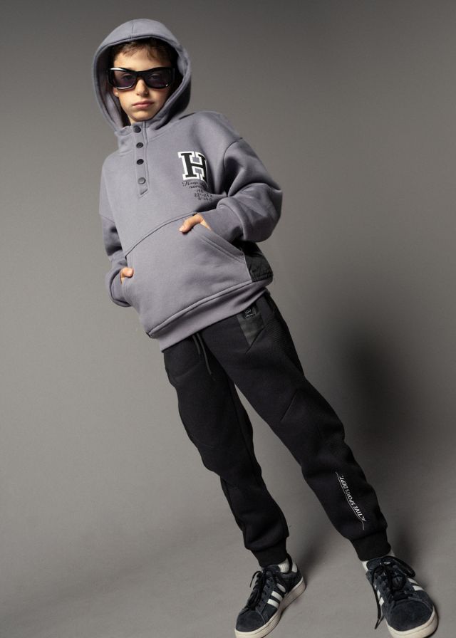 Hashtag Φούτερ Με Κουκούλα Γκρι 243723