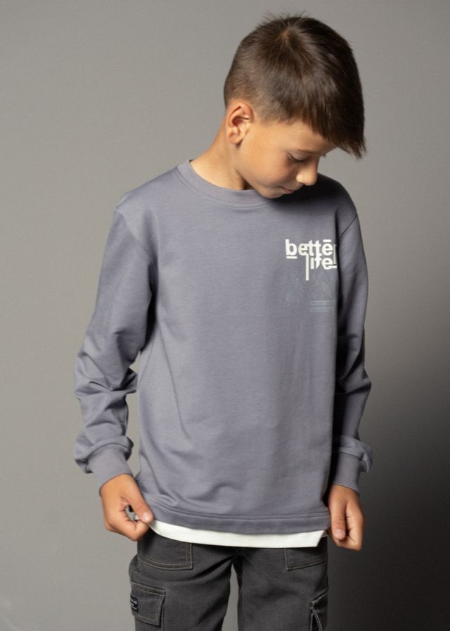 Hashtag Μπλούζα Μακρυμάνικη Γκρι 243728