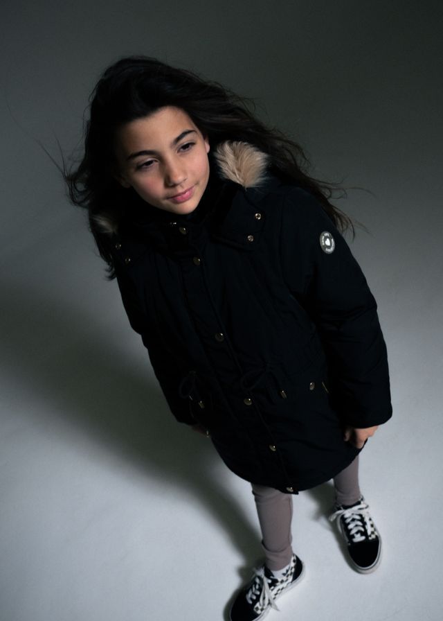 Εβίτα Μπουφάν Με Κουκούλα Μαύρο 243046