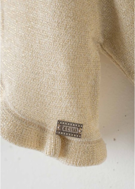 Εβίτα Ζακέτα Πλεκτή Χρυσή 254248