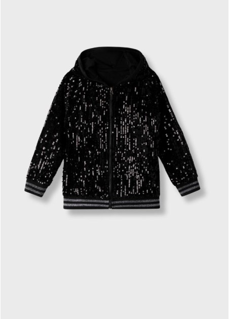 Εβίτα Ζακέτα Μαύρη Με Πούλιες 243099