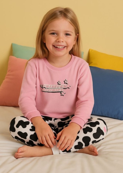 Εβίτα Πιτζάμα Βελουτέ Ροζ H-321