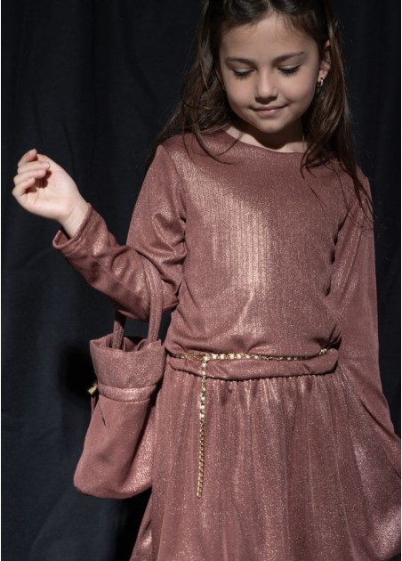 Εβίτα Σετ Φόρεμα Με Τσάντα Μπρονζέ 255067