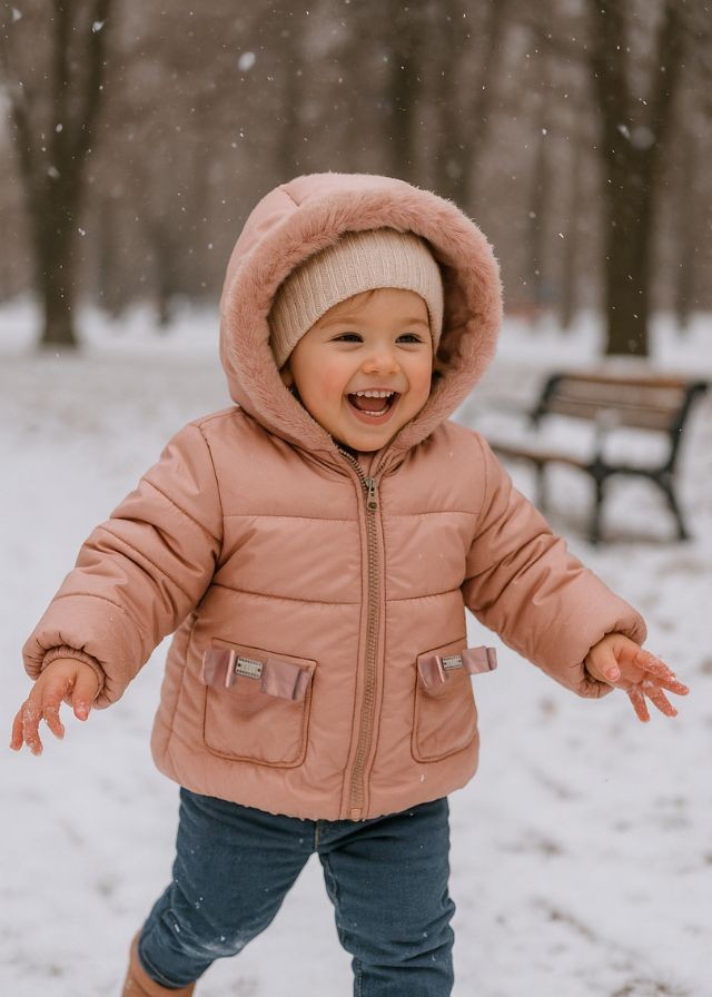 Εβίτα Μπουφάν Με Γάντια Ροζ 255535
