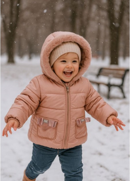 Εβίτα Μπουφάν Με Γάντια Ροζ 255535