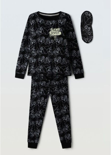 Hashtag Πιτζάμα Με Μάσκα Ύπνου H-620