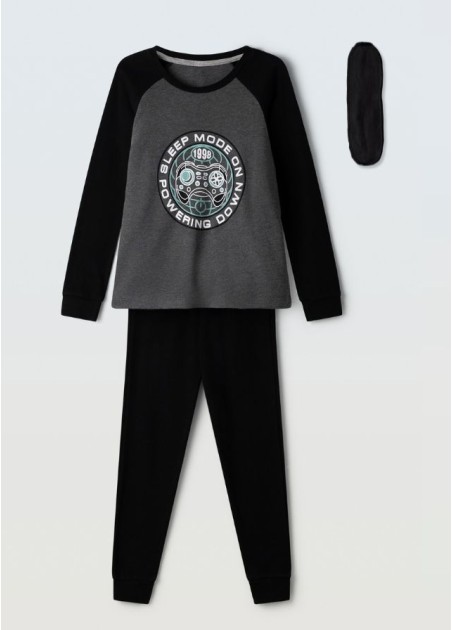 Hashtag Πιτζάμα Με Μάσκα Ύπνου H-621