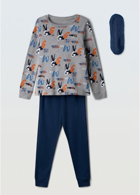 Hashtag Πιτζάμα Με Μάσκα Ύπνου H-622