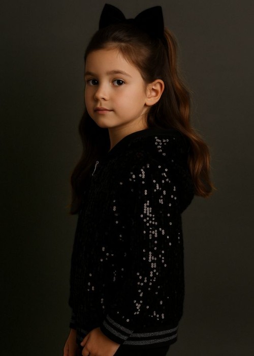 Εβίτα Ζακέτα Μαύρη Με Πούλιες 243099