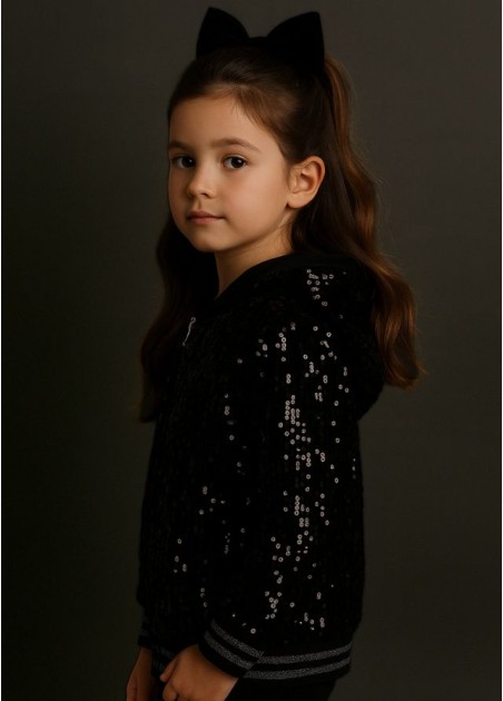 Εβίτα Ζακέτα Μαύρη Με Πούλιες 243099