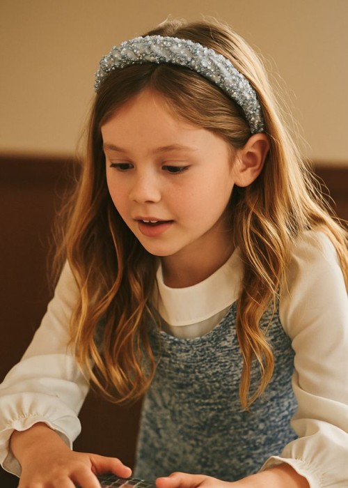 Στέκα Χοντρή Ασημί-Μπλε 18569-0009