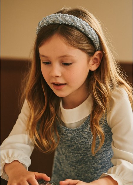 Στέκα Χοντρή Ασημί-Μπλε 18569-0009