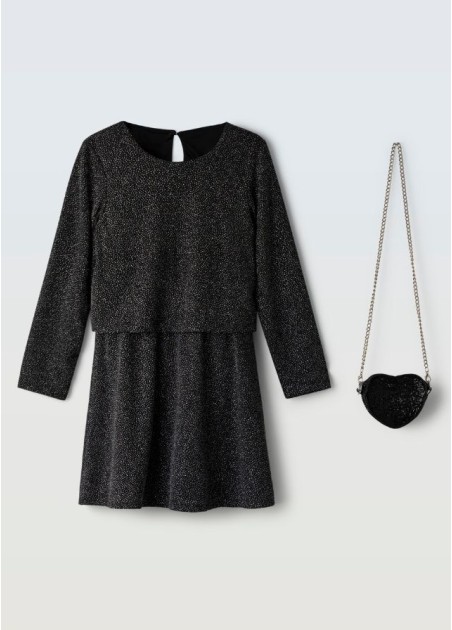 Εβίτα Σετ Φόρεμα Με Τσάντα Μαύρο 255059